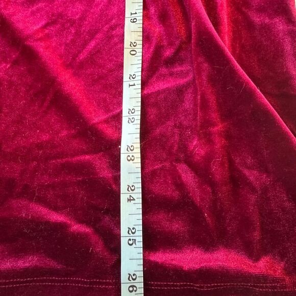 NWT LINEA DONATELLA W Med Babydoll lace Empire Waist Red Velvet slip dress Y2K - Picture 5 of 7